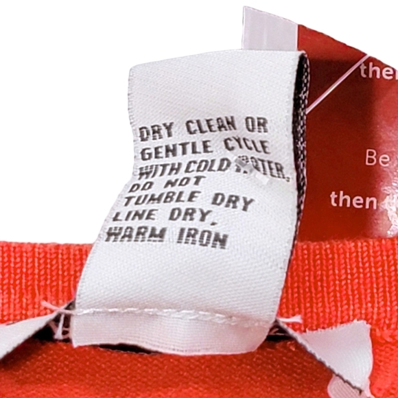 Jamison Evereve NWT Blood Orange White Striped Cold Shoulder Sweater Size Large - Picture 10 of 10